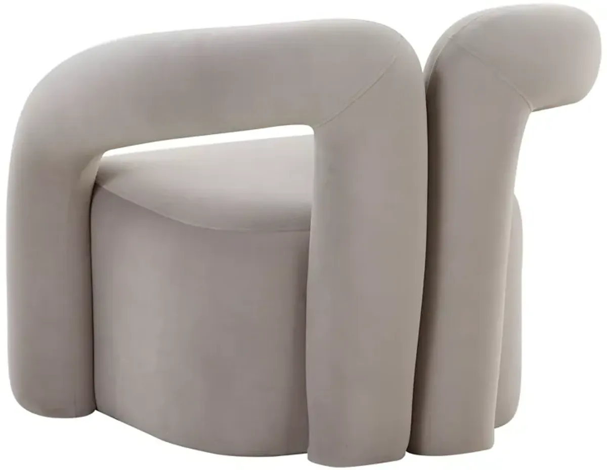 TOV Furniture Jenn Gray Velvet Accent Chair