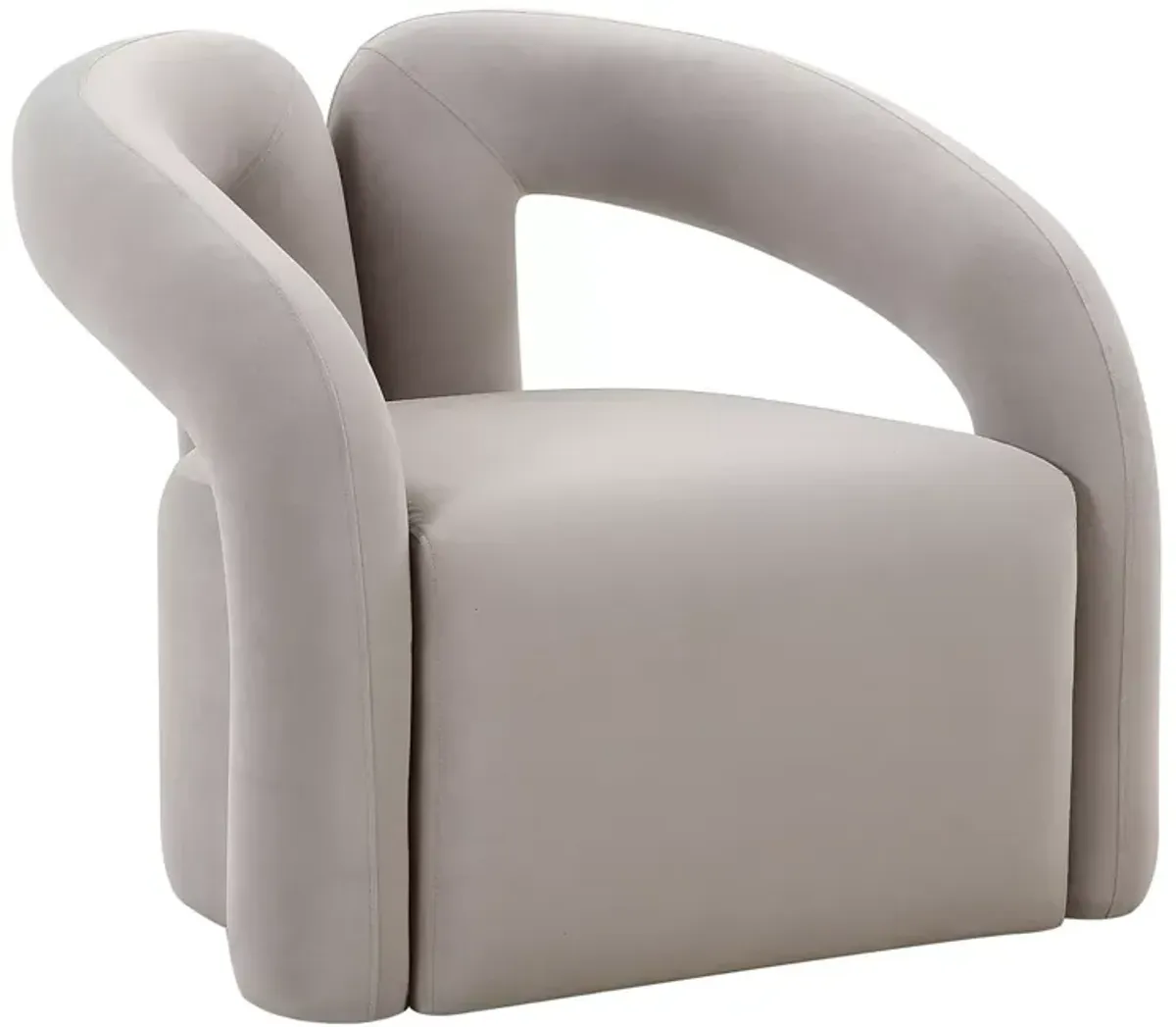 TOV Furniture Jenn Gray Velvet Accent Chair