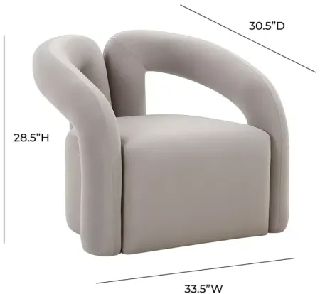 TOV Furniture Jenn Gray Velvet Accent Chair
