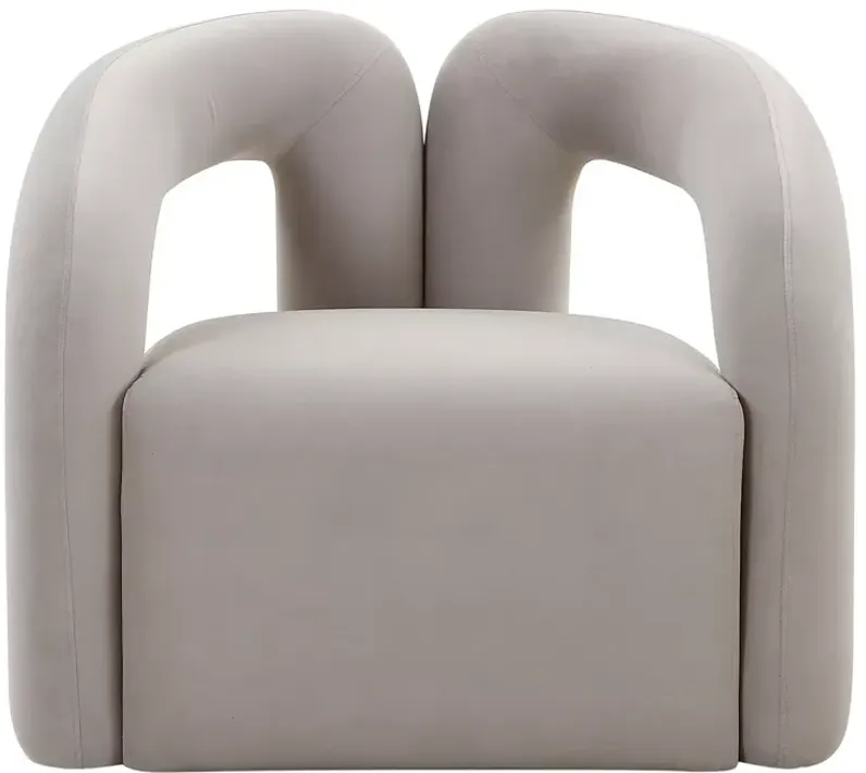 TOV Furniture Jenn Gray Velvet Accent Chair