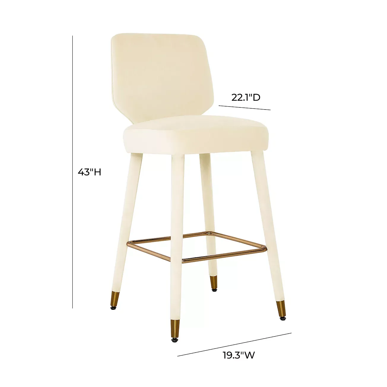 TOV Furniture Athena Velvet Bar Stool by Inspire Me! Home Decor