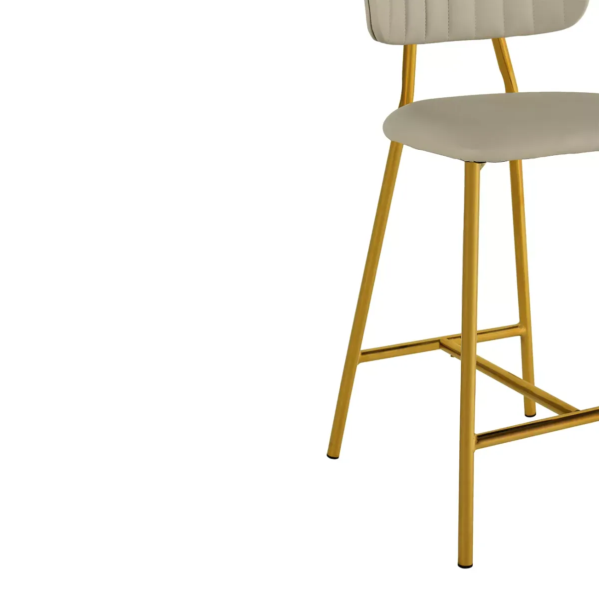 TOV Furniture Ariana Nude Faux Leather Counter Stool, Set of 2