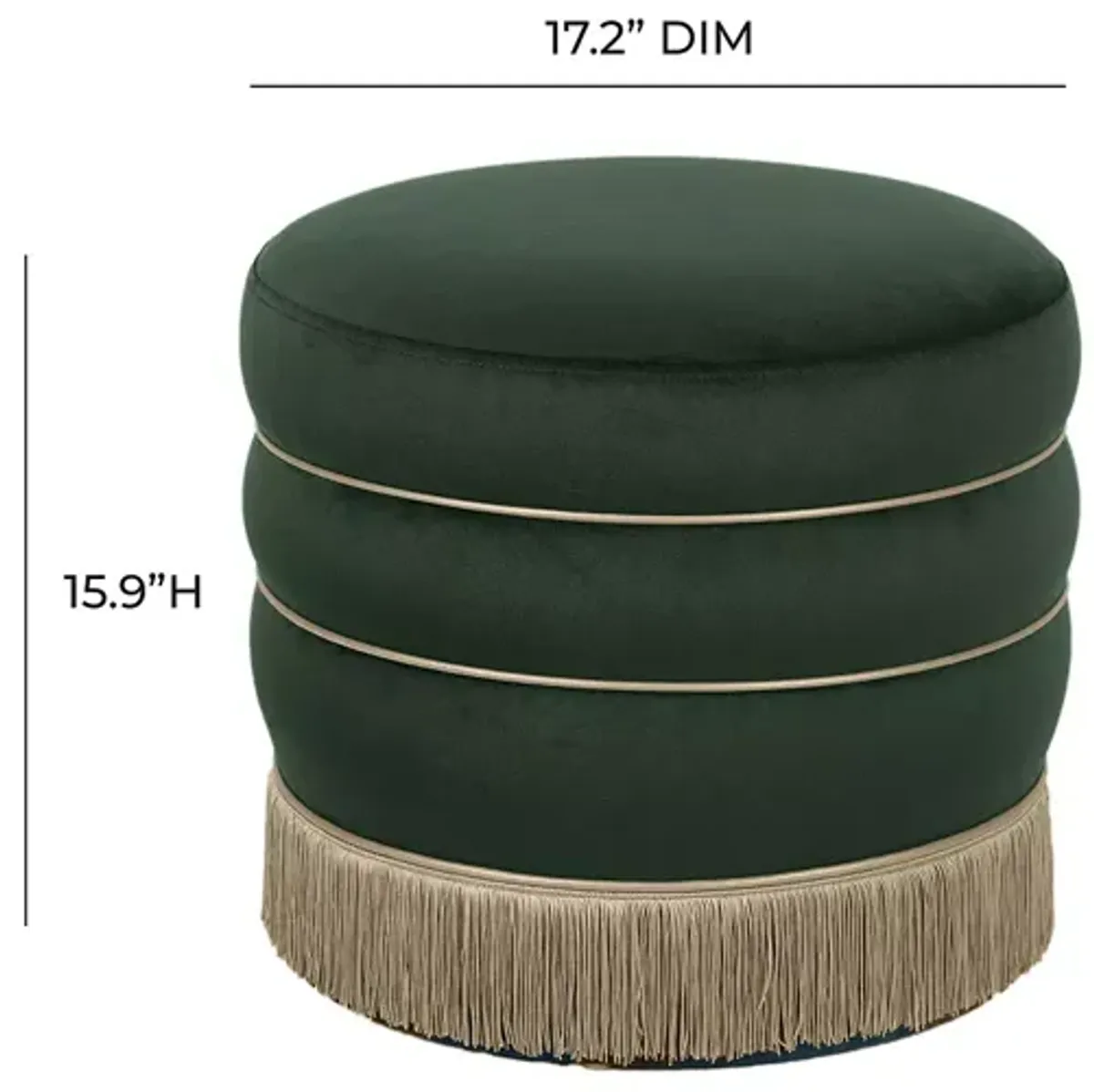 TOV Furniture Lakka Velvet Ottoman