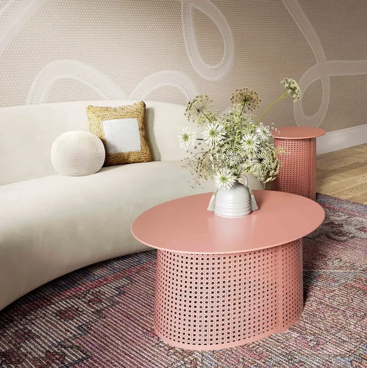 TOV Furniture Pesky Coral Pink Coffee Table