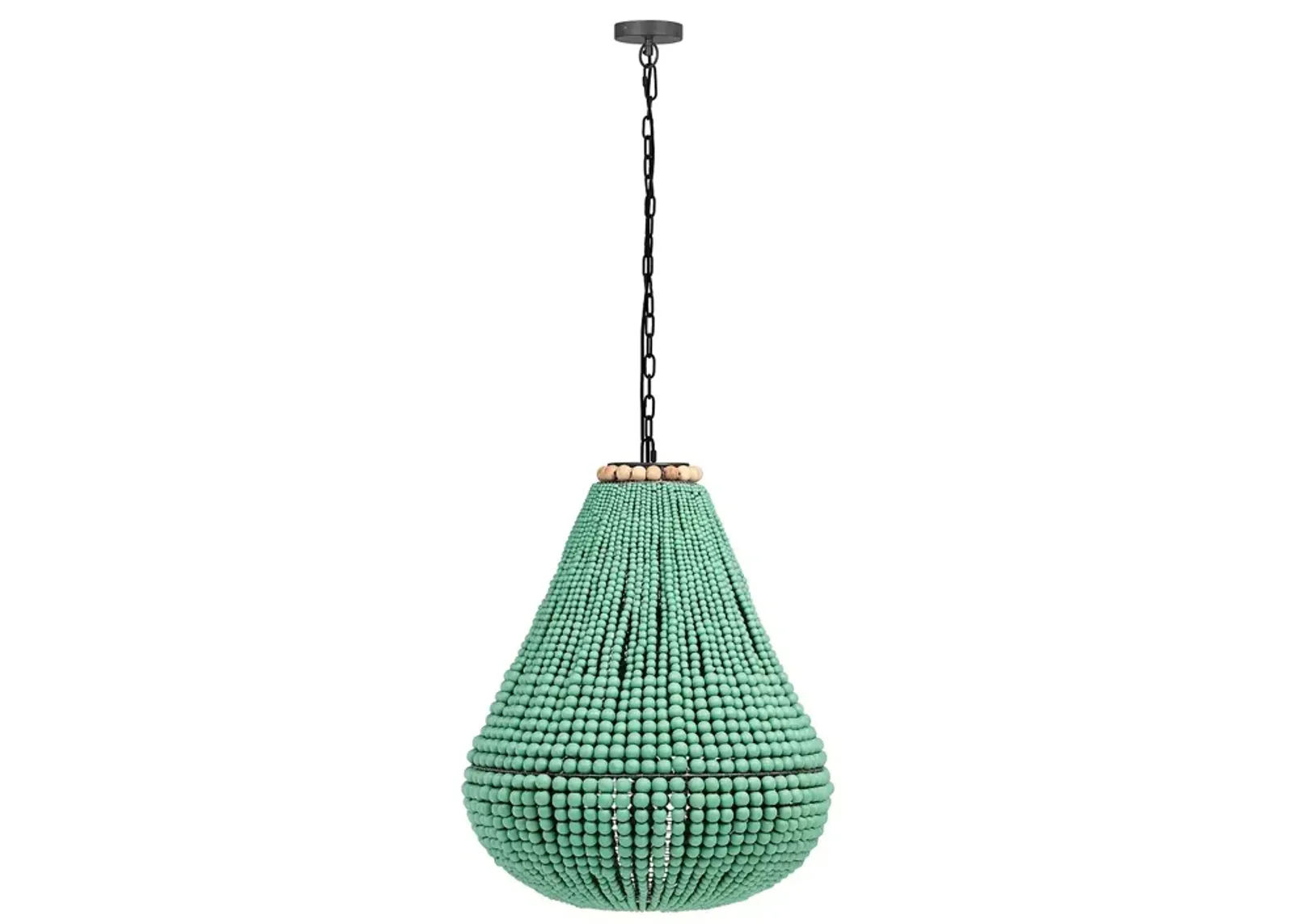 TOV Furniture Palani Green Wooden Bead Chandelier