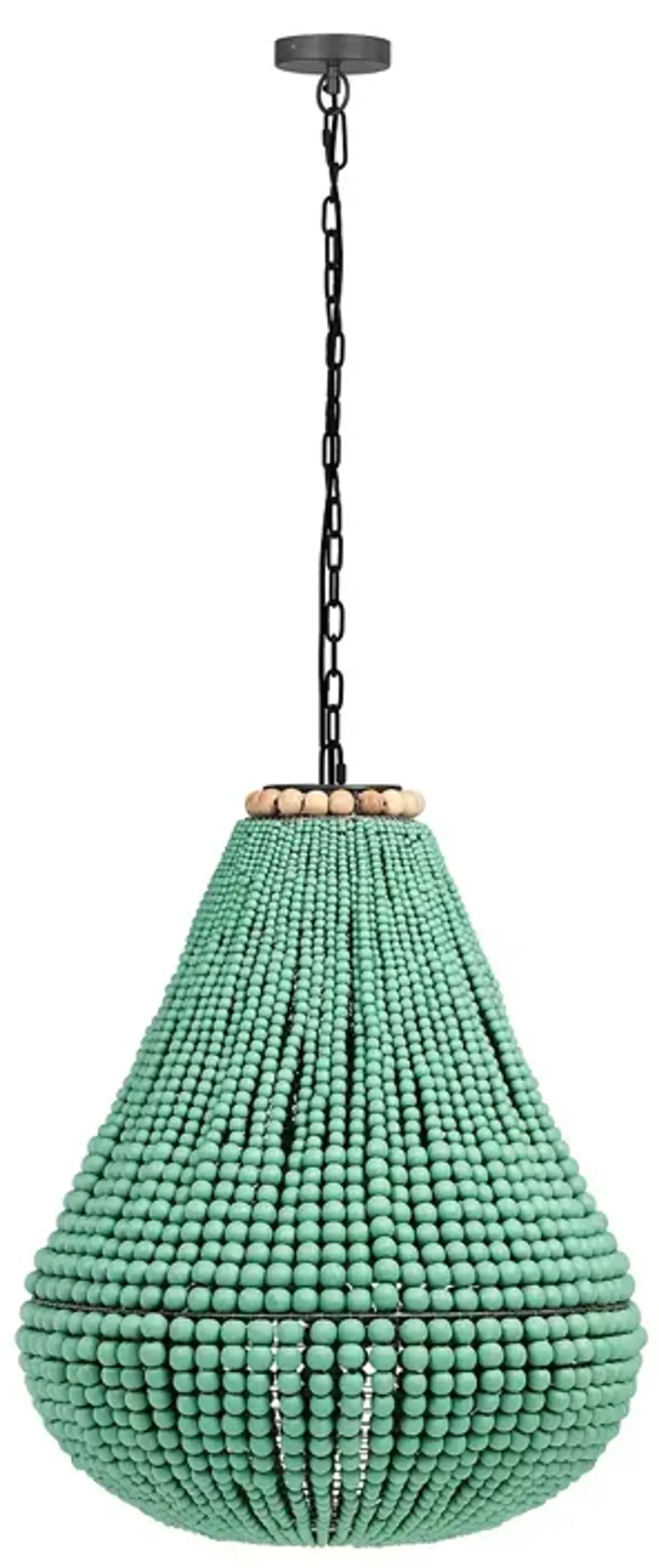 TOV Furniture Palani Green Wooden Bead Chandelier