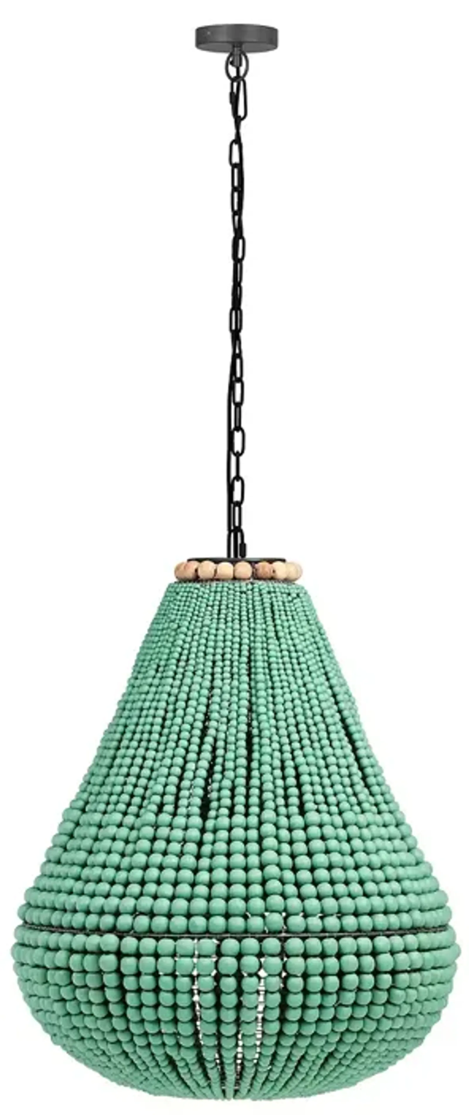 TOV Furniture Palani Green Wooden Bead Chandelier