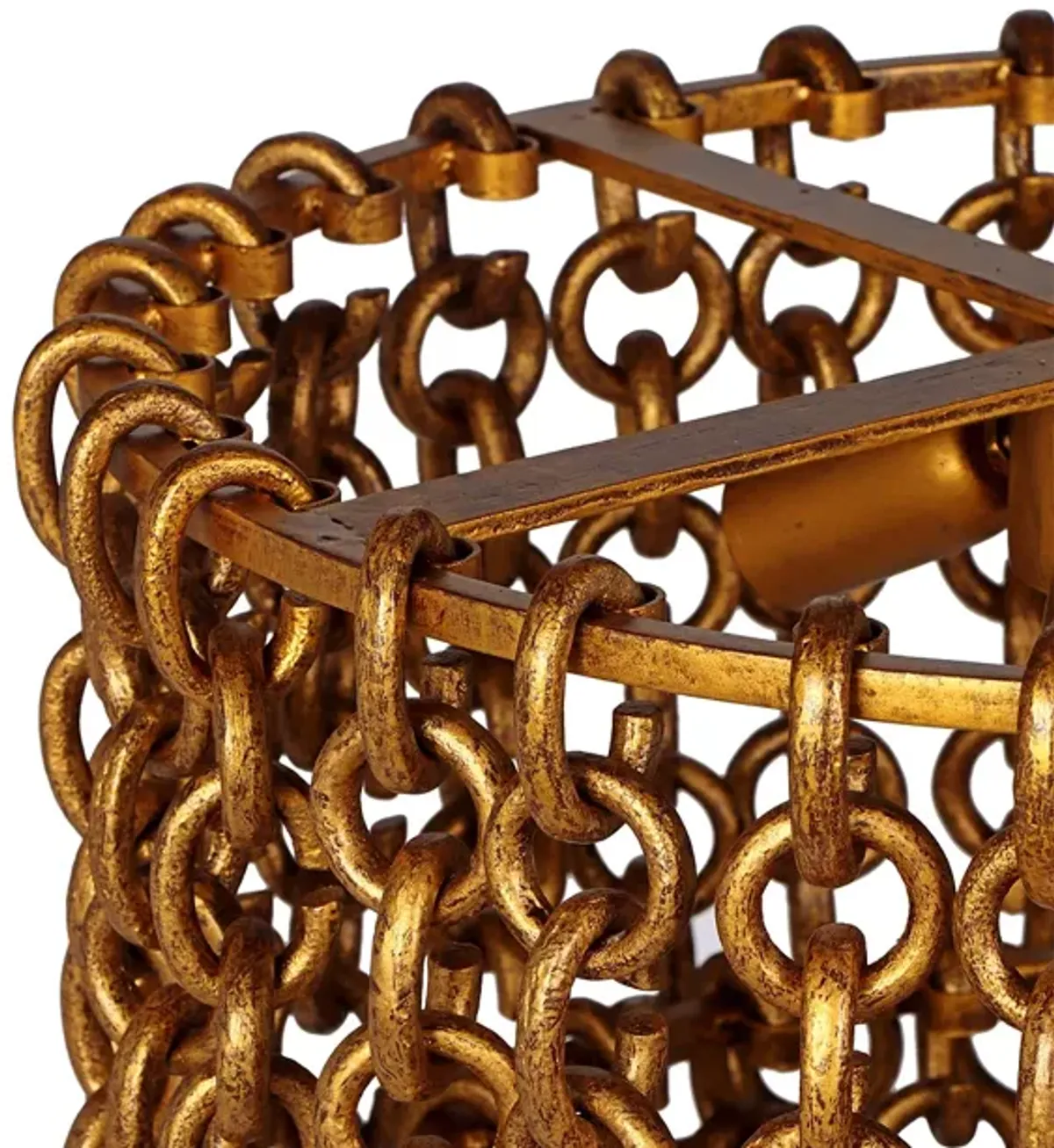 TOV Furniture Nirsa Brass Chain Link 3 Tier Chandelier