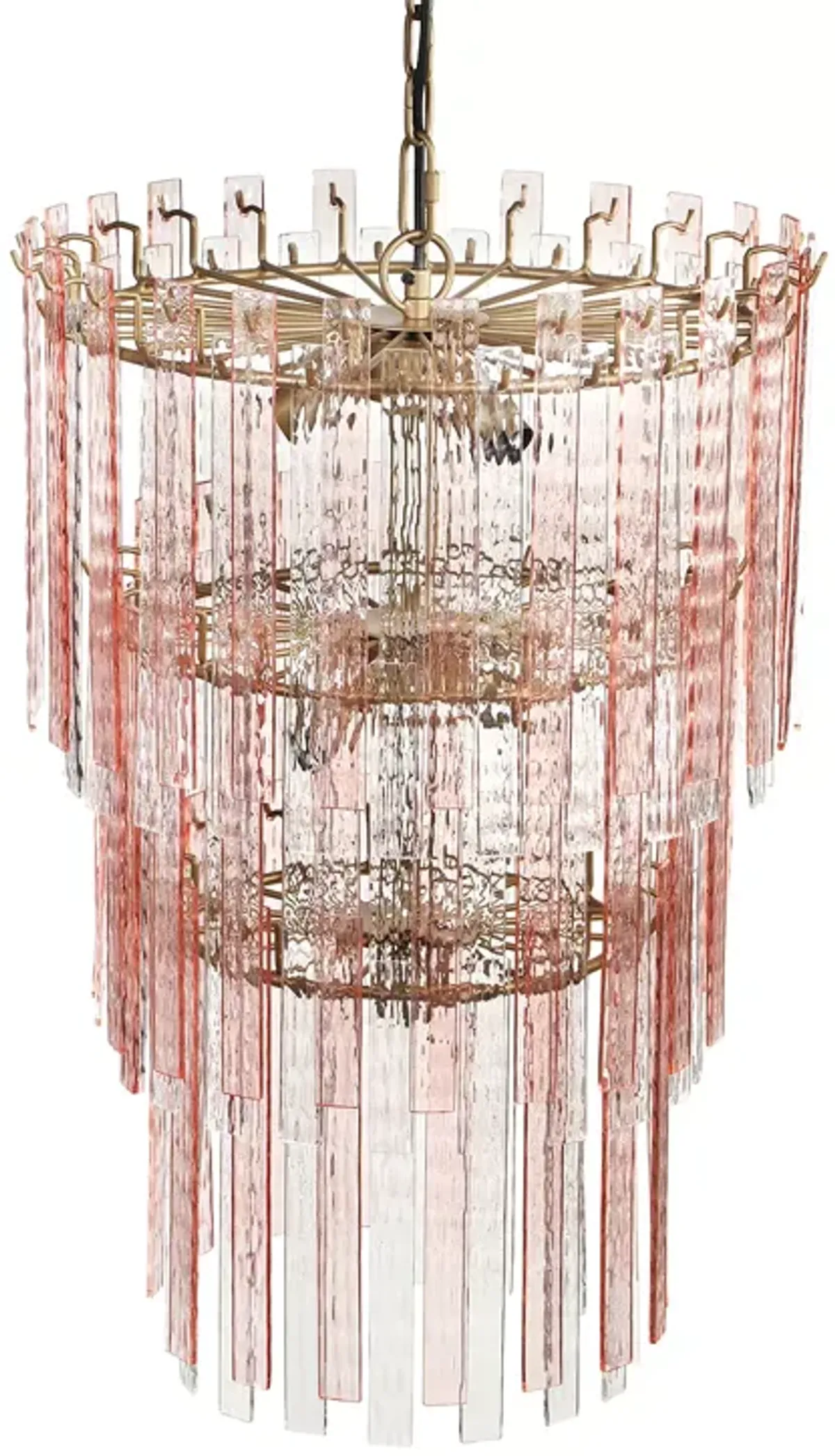 TOV Furniture Hampshire Pink Acrylic 3 Tier Chandelier