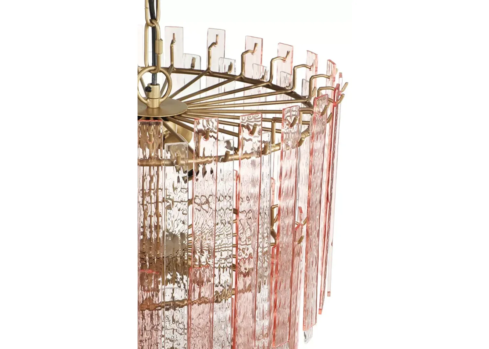 TOV Furniture Hampshire Pink Acrylic 3 Tier Chandelier