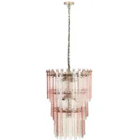 TOV Furniture Hampshire Pink Acrylic 3 Tier Chandelier