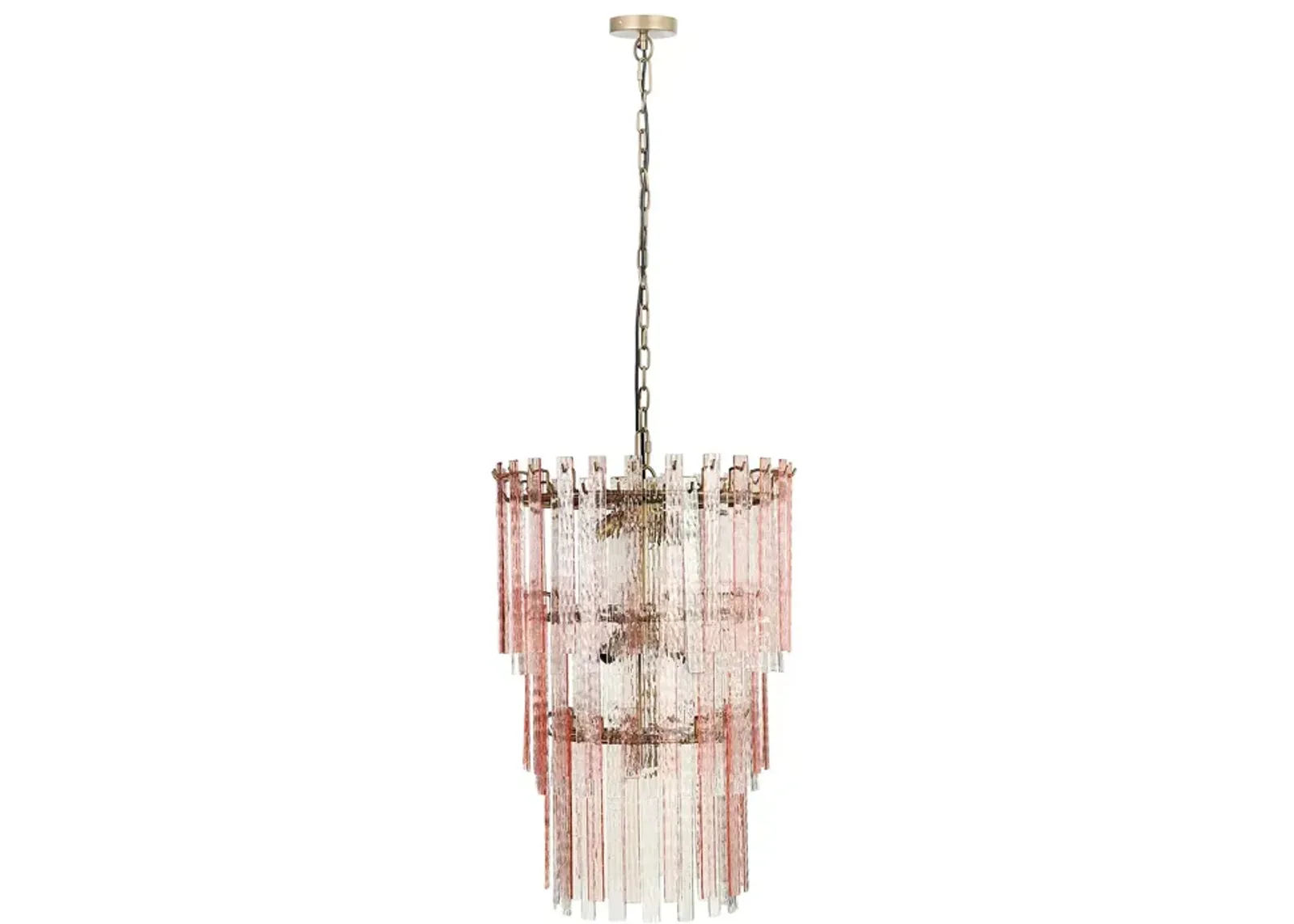 TOV Furniture Hampshire Pink Acrylic 3 Tier Chandelier