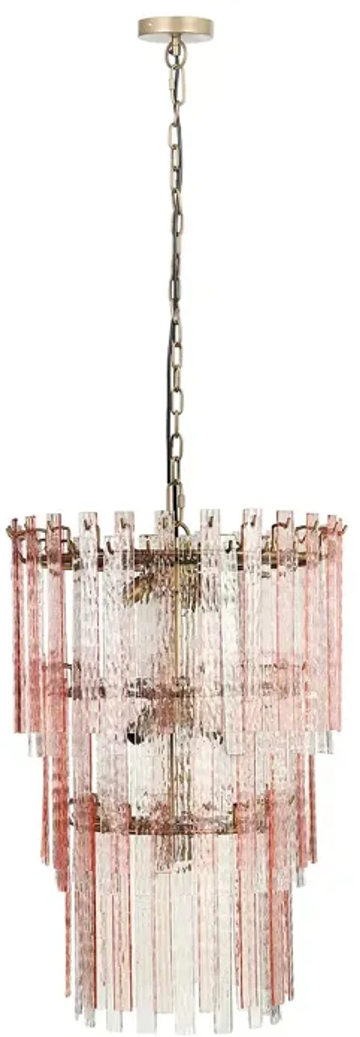 TOV Furniture Hampshire Pink Acrylic 3 Tier Chandelier