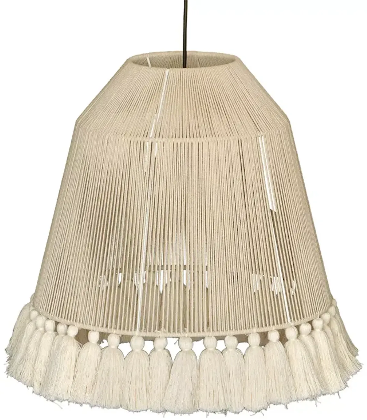 TOV Furniture Helen White Cotton Tasseled Pendant Lamp