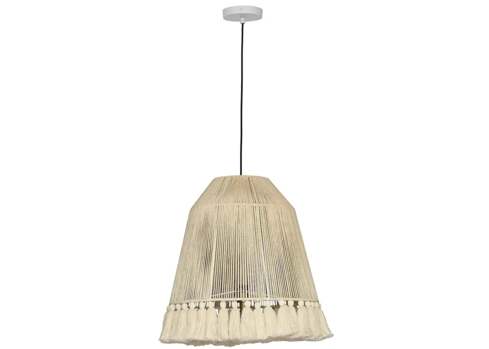 TOV Furniture Helen White Cotton Tasseled Pendant Lamp