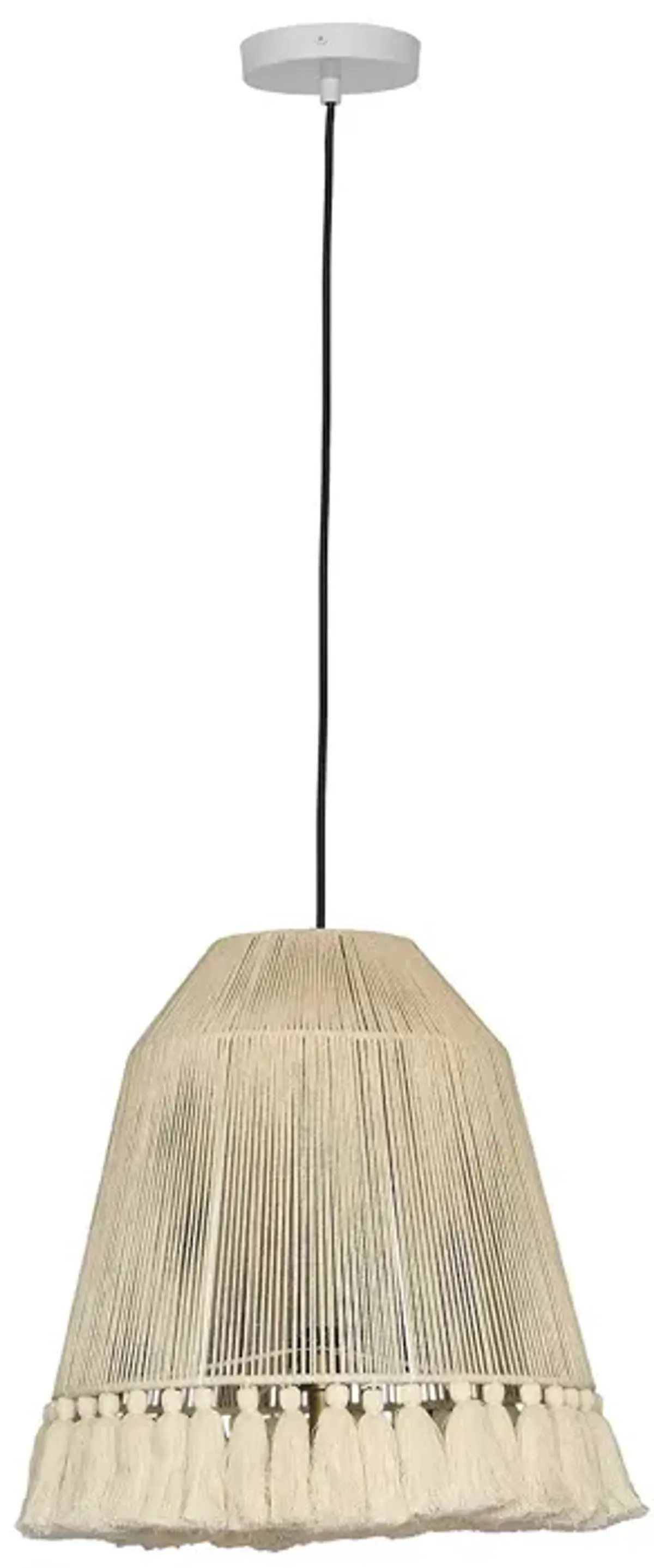 TOV Furniture Helen Large White Cotton Tasseled Pendant Lamp