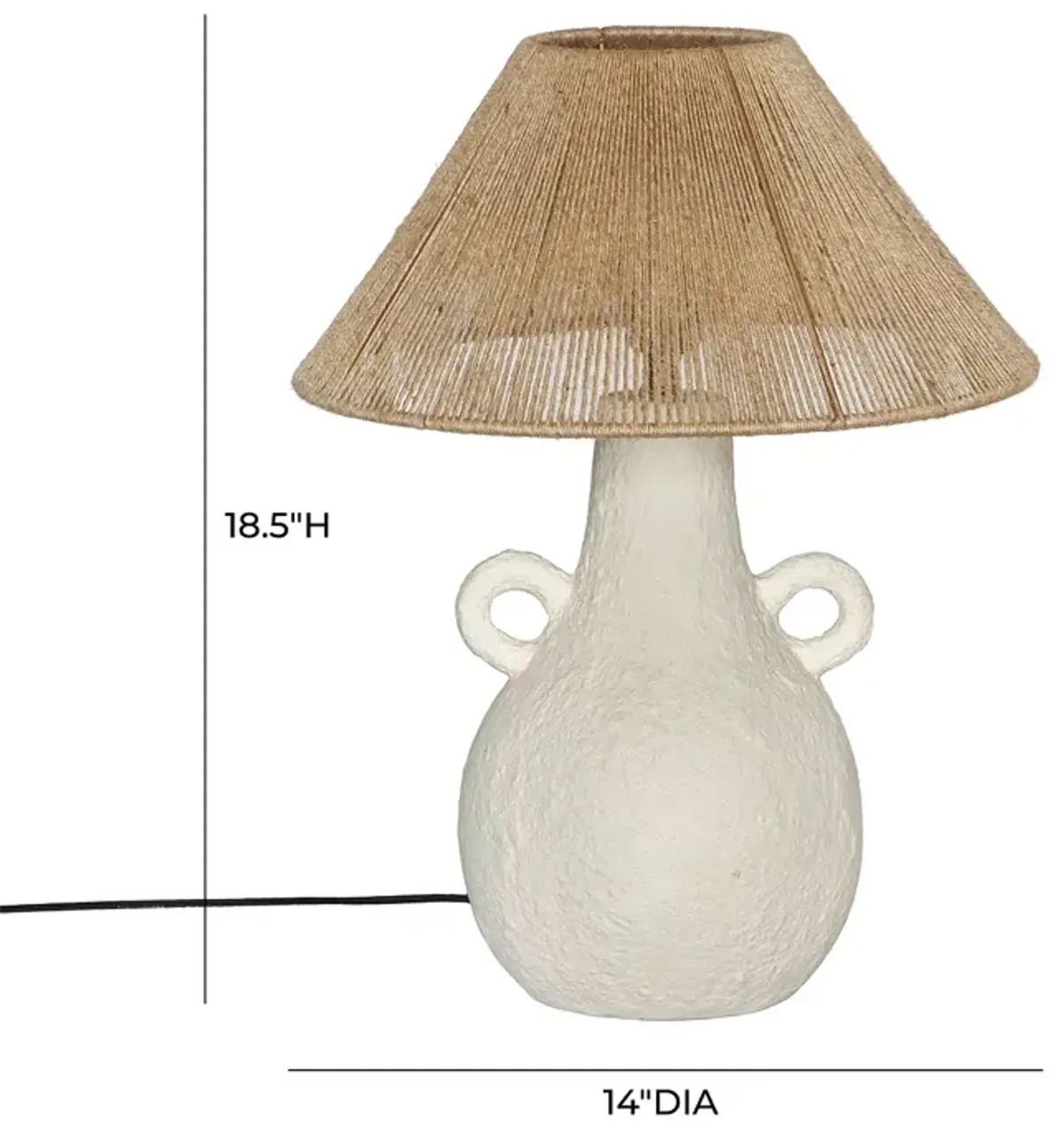 TOV Furniture Lalit Natural and White Ceramic Table Lamp