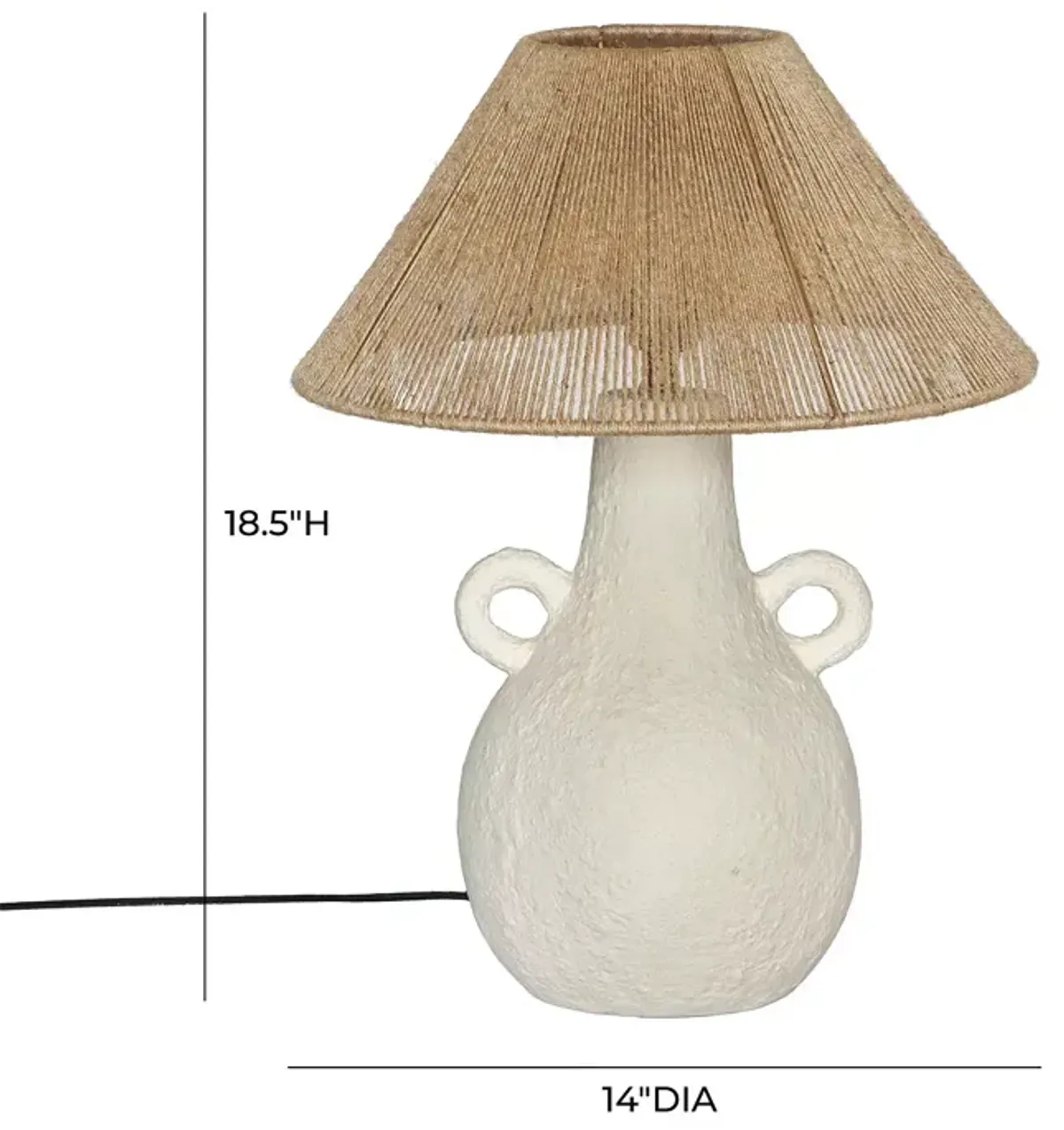 TOV Furniture Lalit Natural and White Ceramic Table Lamp