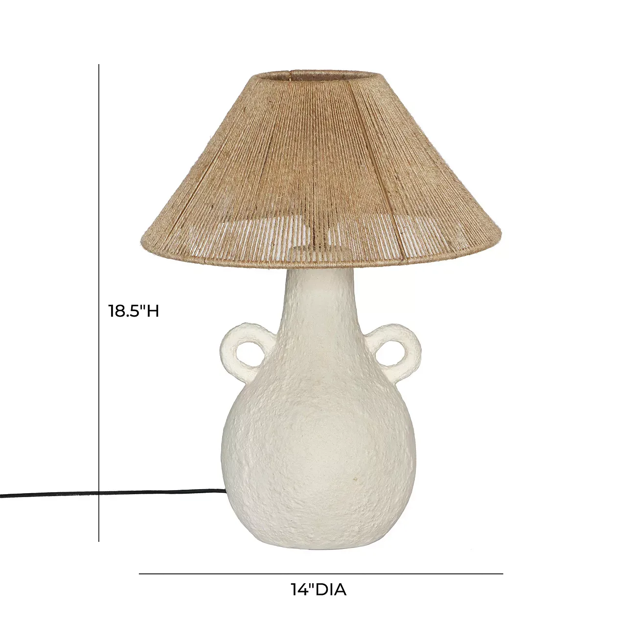 TOV Furniture Lalit Natural and White Ceramic Table Lamp