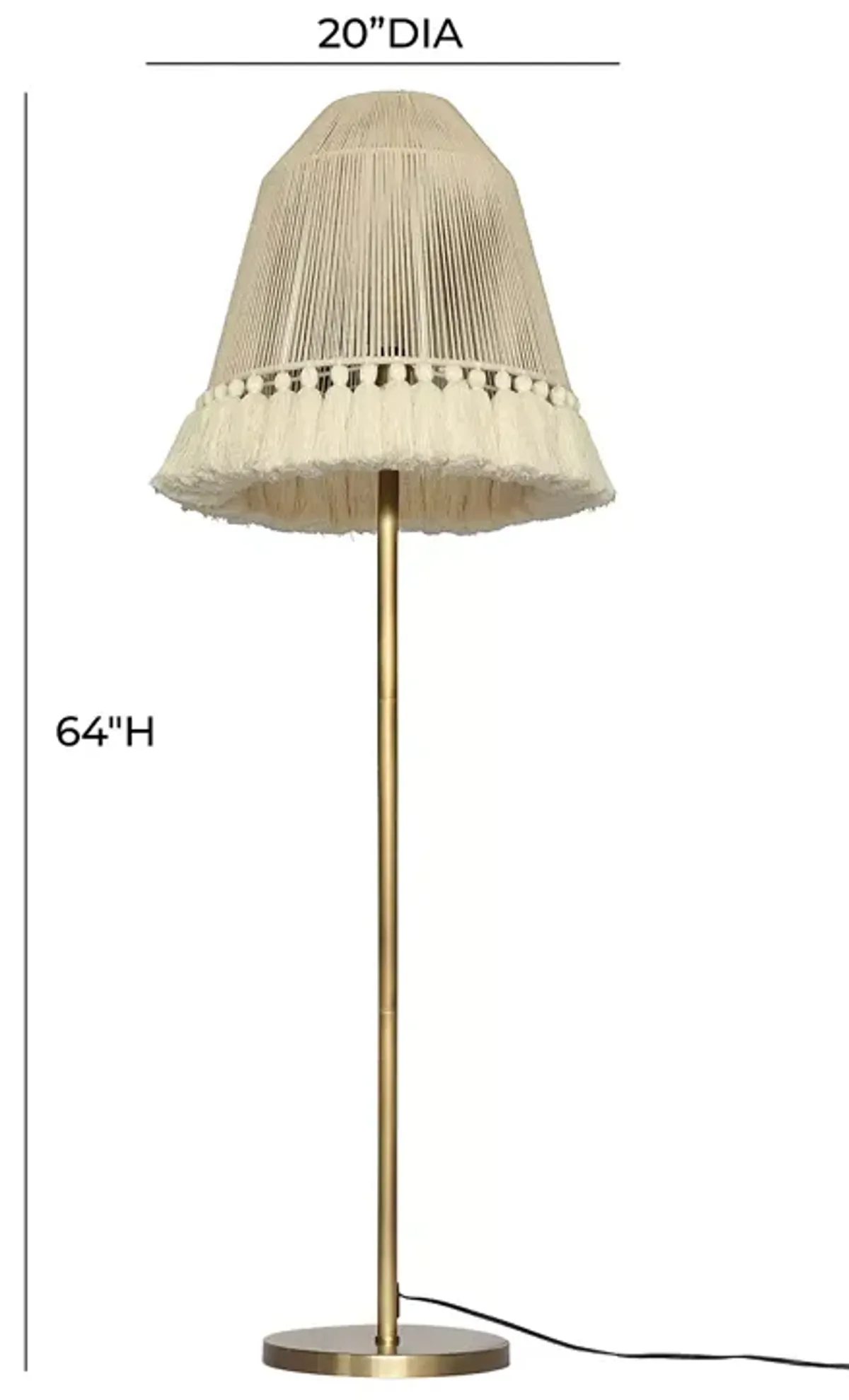 TOV Furniture June White Tall Floor Lamp