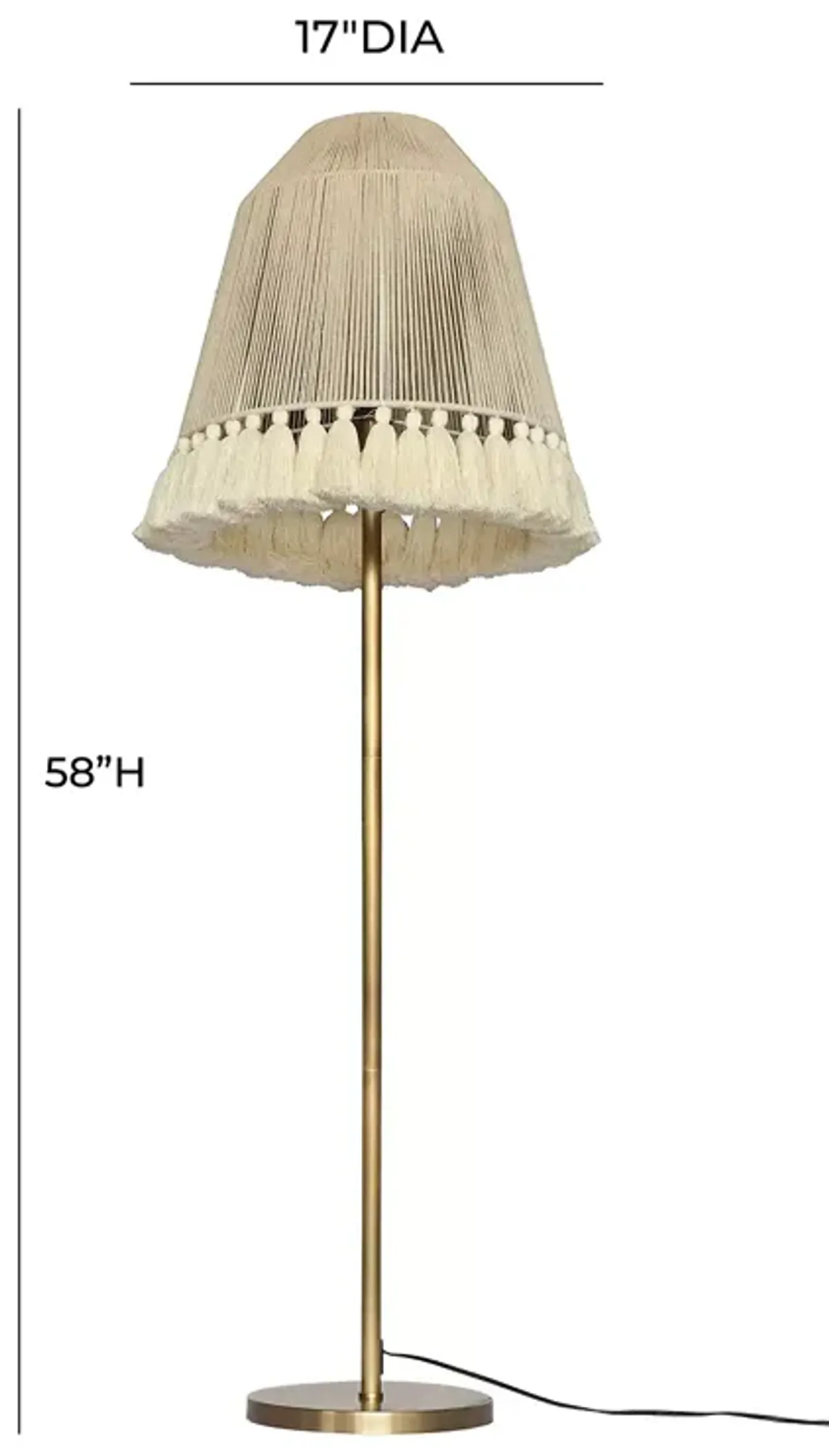 TOV Furniture June White Medium Floor Lamp