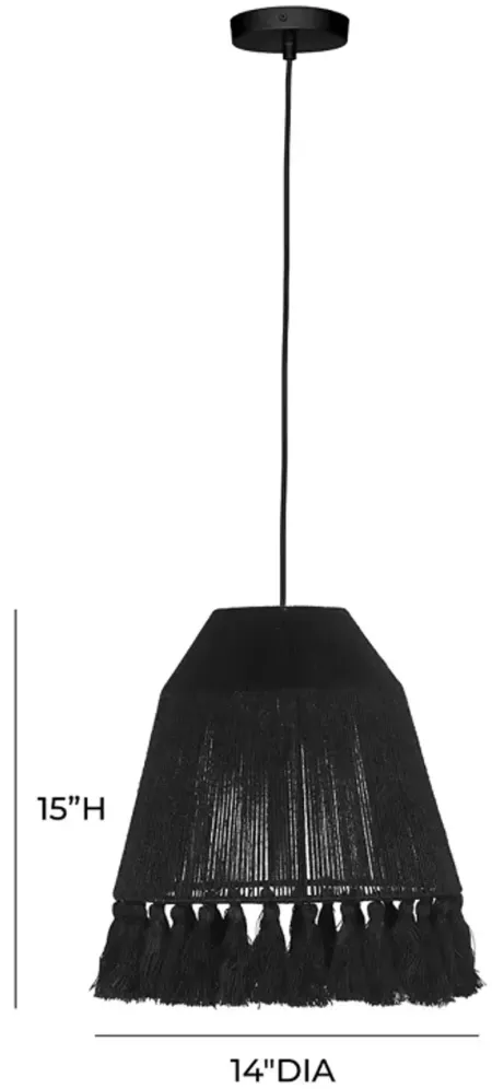 TOV Furniture Bokaro Black Jute Pendant Lamp