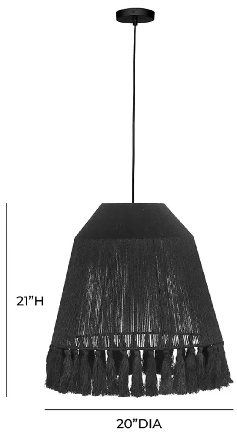 TOV Furniture Bokaro Black Jute Large Pendant Lamp