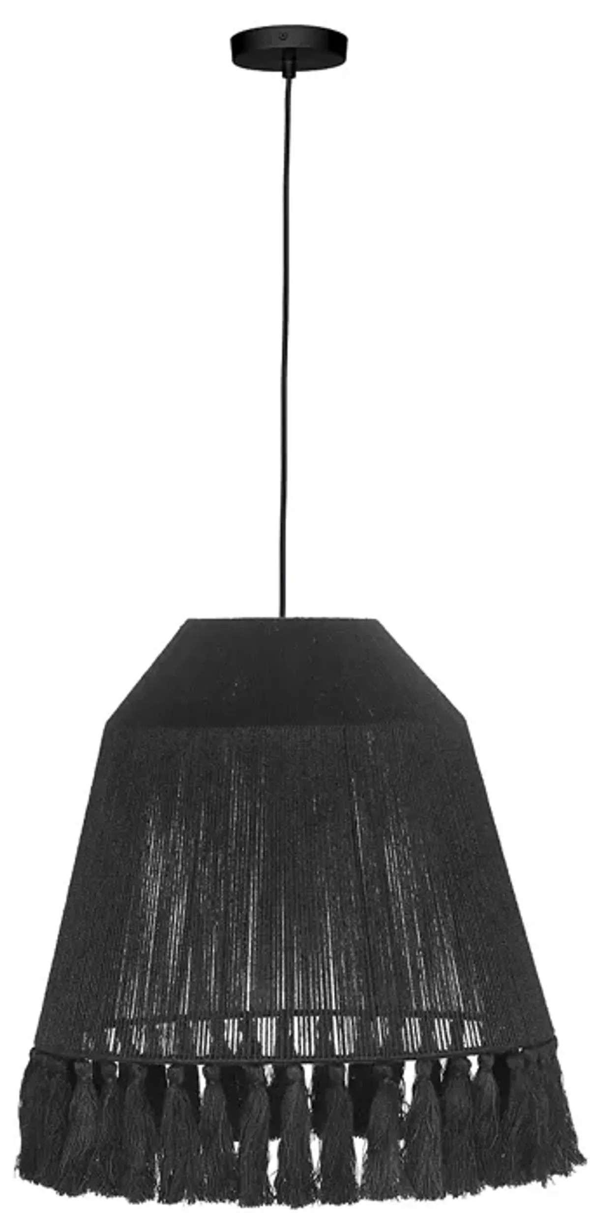 TOV Furniture Bokaro Black Jute Large Pendant Lamp