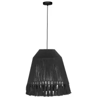 TOV Furniture Bokaro Black Jute Large Pendant Lamp