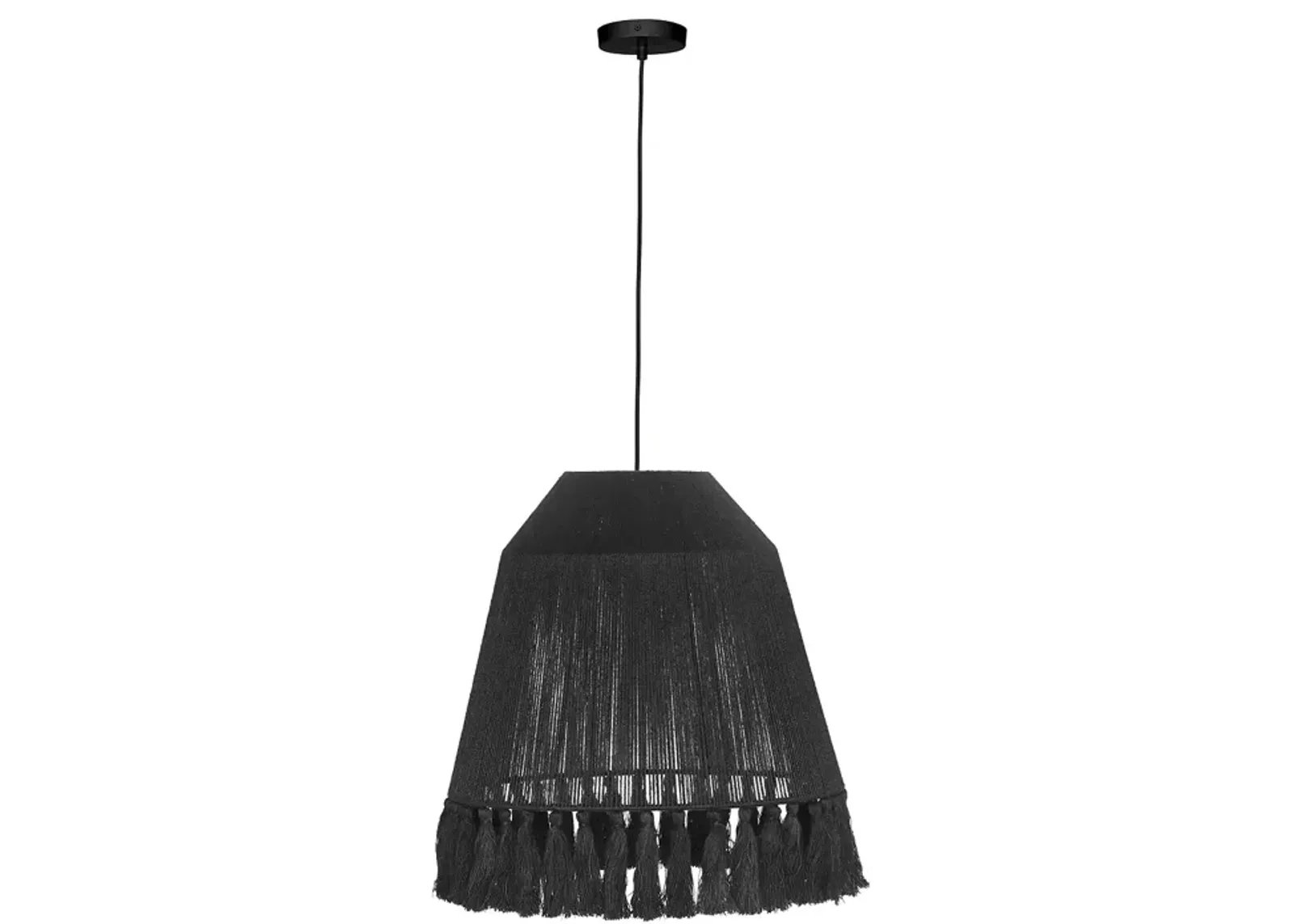 TOV Furniture Bokaro Black Jute Large Pendant Lamp