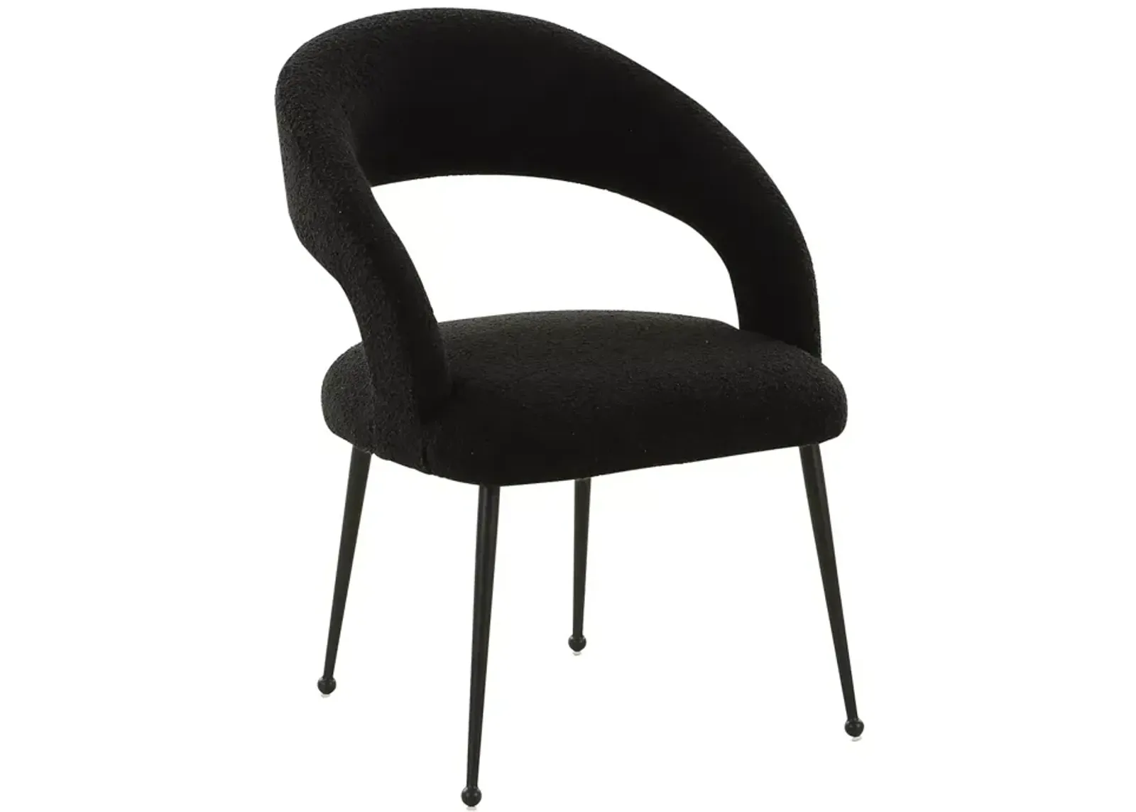 TOV Furniture Rocco Black Boucle Dining Chair