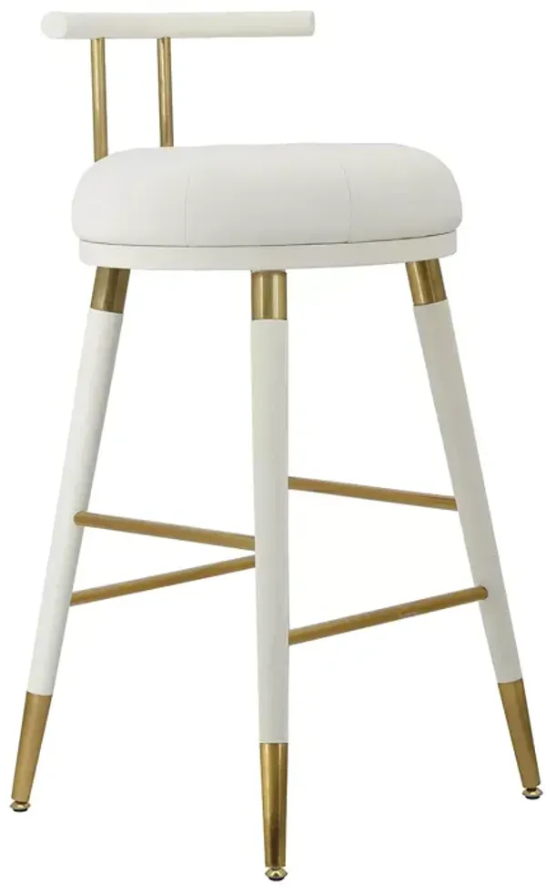 TOV Furniture Juniper White Faux Leather Counter Stool