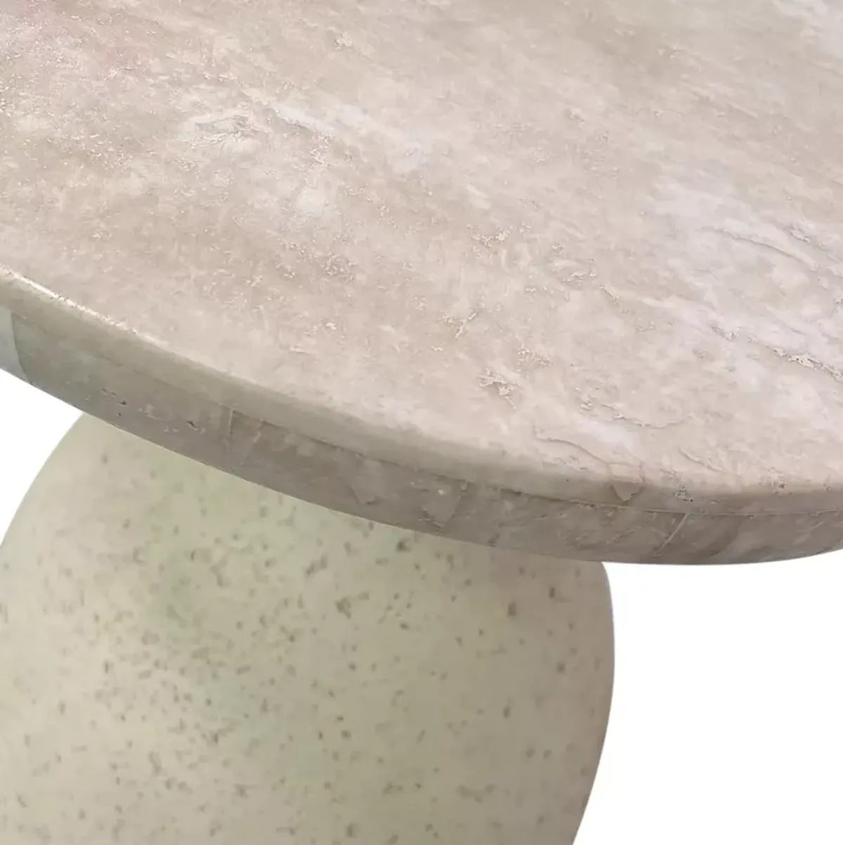 TOV Furniture Gina Cream Travertine Side Table