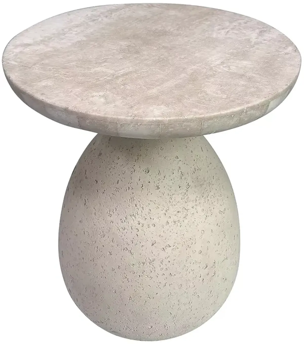 TOV Furniture Gina Cream Travertine Side Table