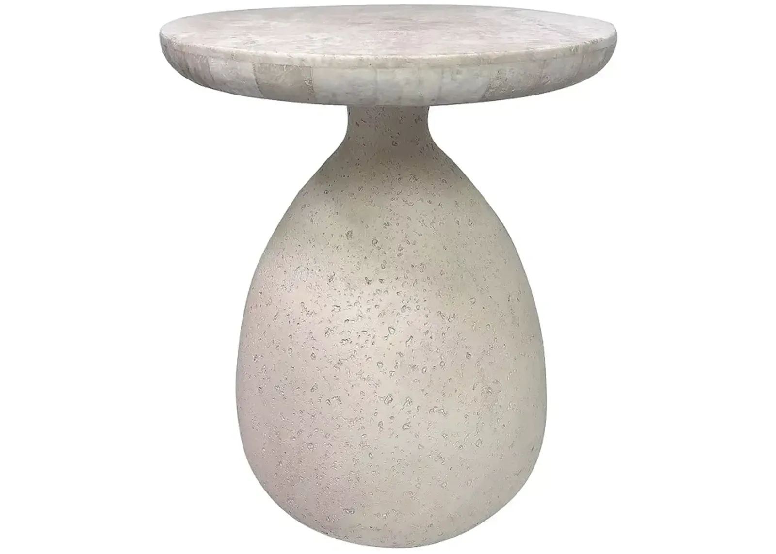 TOV Furniture Gina Cream Travertine Side Table