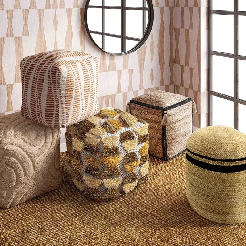 TOV Furniture Ember Woven Pouf