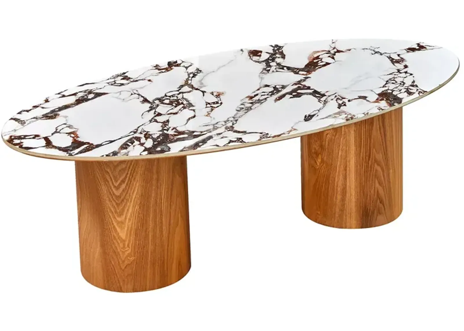 TOV Furniture Tamara Marble Ceramic Oval Coffee Table