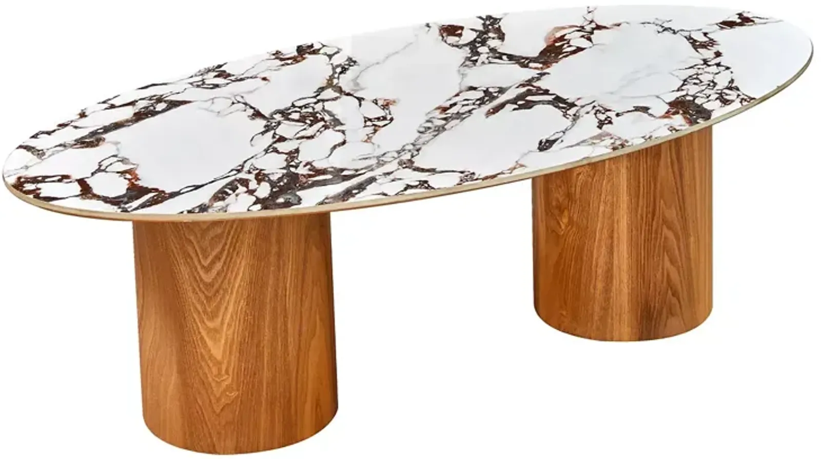 TOV Furniture Tamara Marble Ceramic Oval Coffee Table