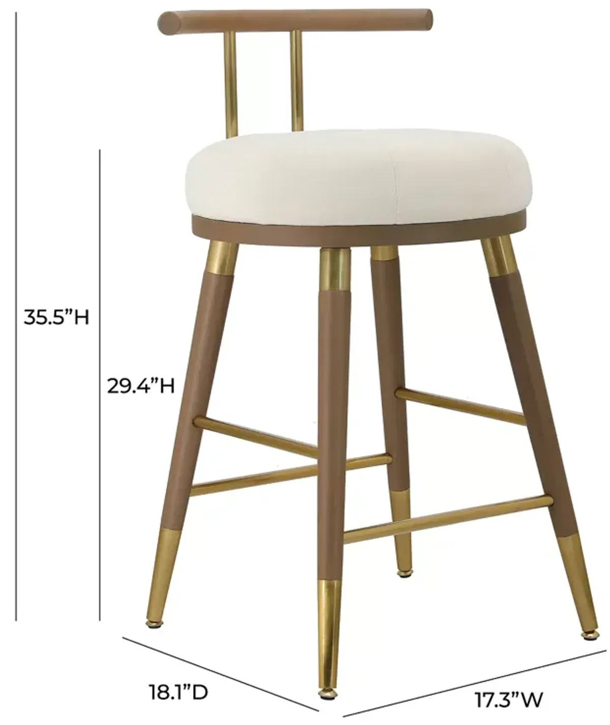 TOV Furniture Juniper Cream Velvet Barstool