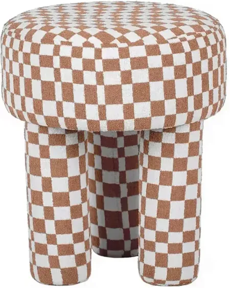TOV Furniture Claire Brown Checkered Boucle Stool