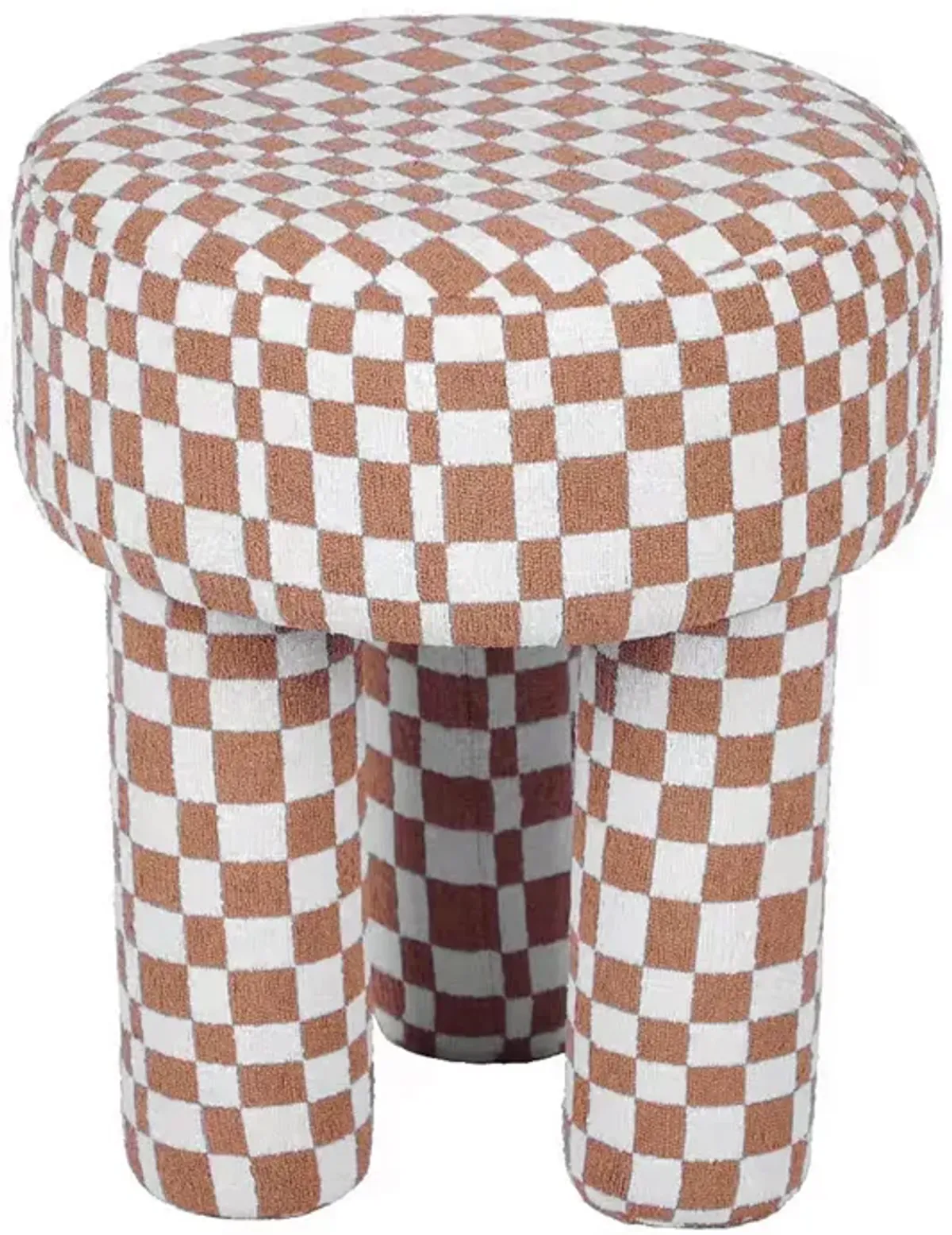 TOV Furniture Claire Brown Checkered Boucle Stool