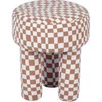 TOV Furniture Claire Brown Checkered Boucle Stool