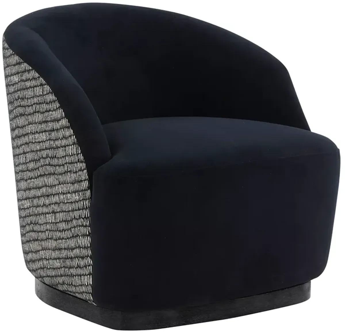 TOV Furniture Reese Black Velvet Swivel Chair