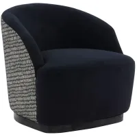 TOV Furniture Reese Black Velvet Swivel Chair