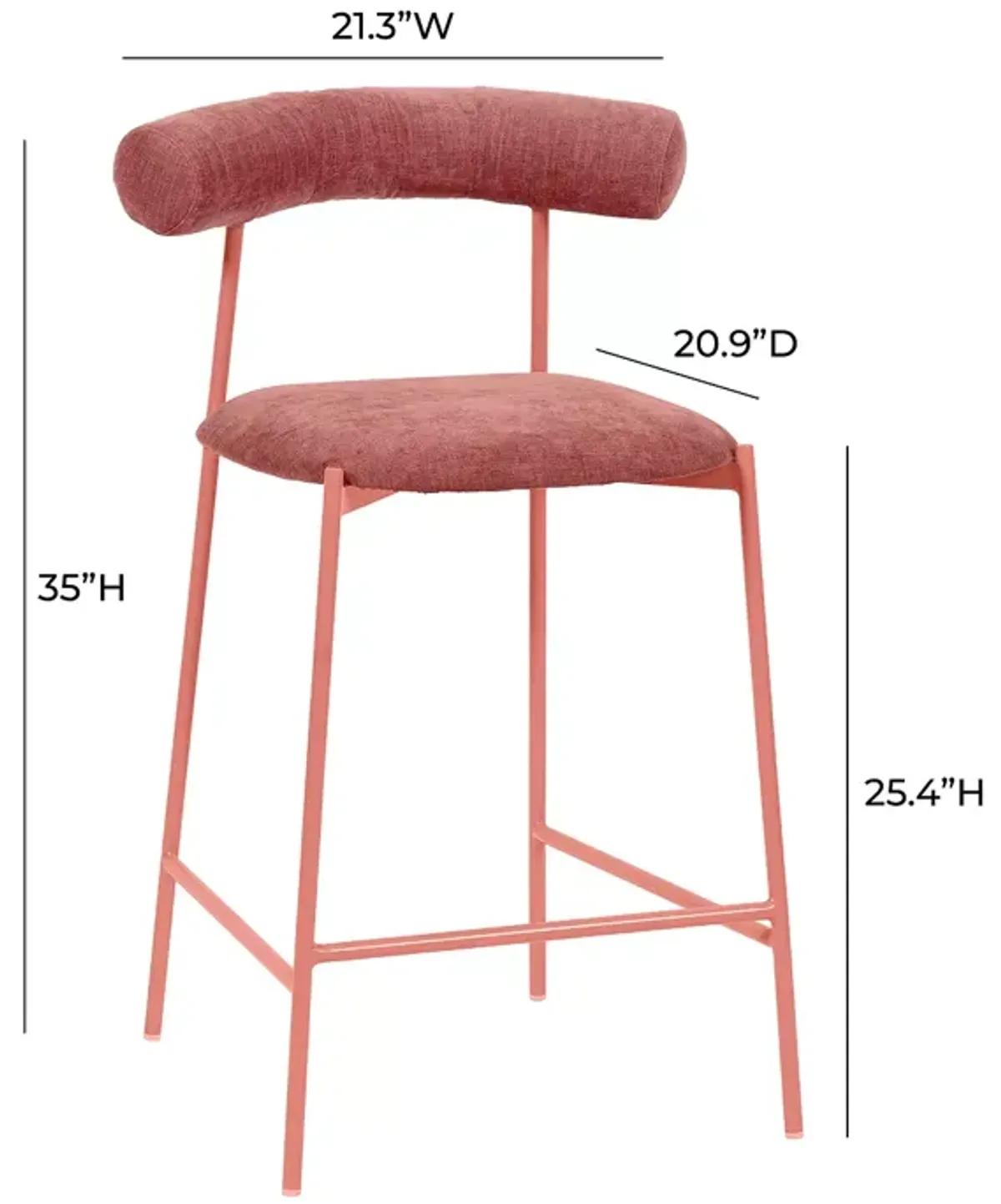 TOV Furniture Liliana Velvet Counter Stool