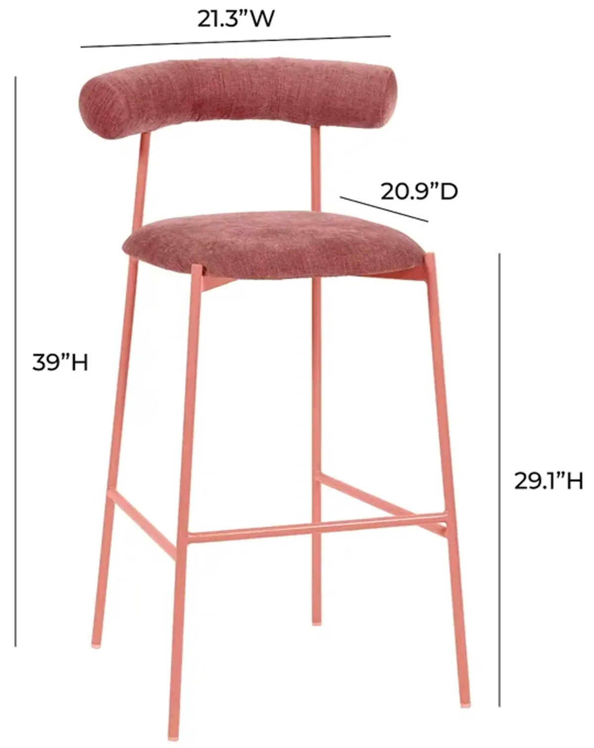 TOV Furniture Liliana Velvet Bar Stool