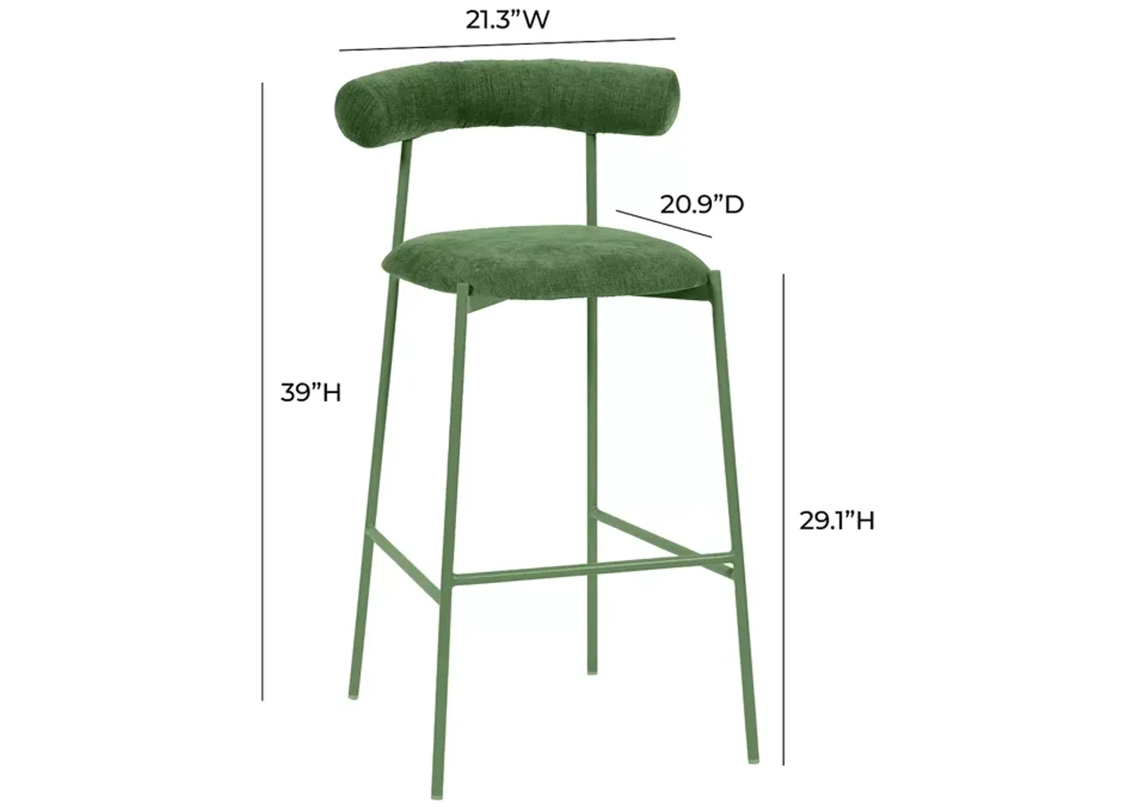 TOV Furniture Liliana Velvet Bar Stool