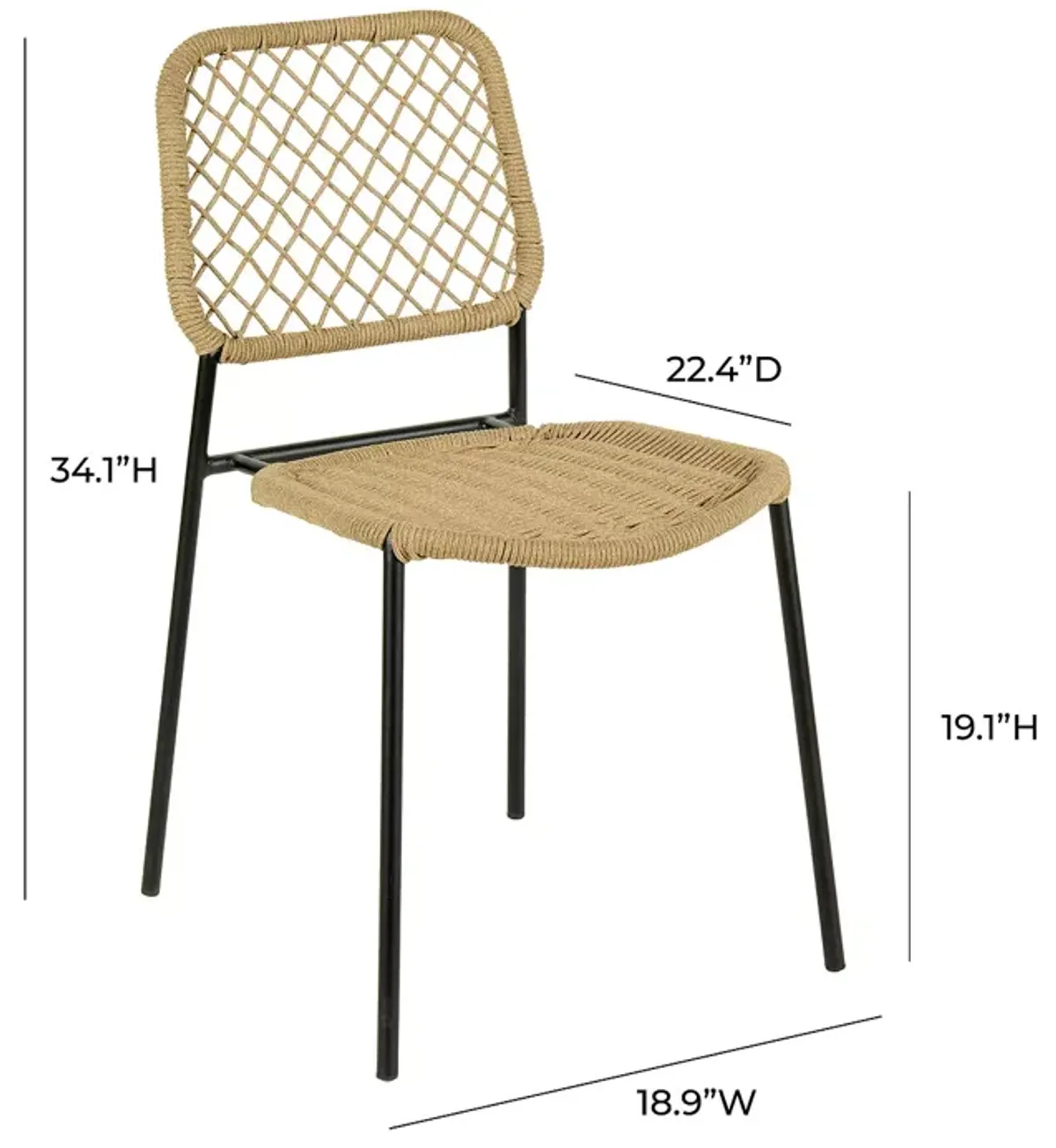 TOV Furniture Lucy Oak Finish Outdoor Dining Chair