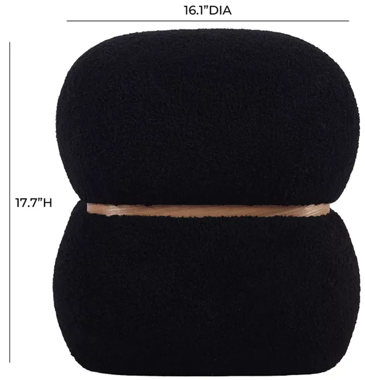 TOV Furniture Helga Faux Shearling Ottoman