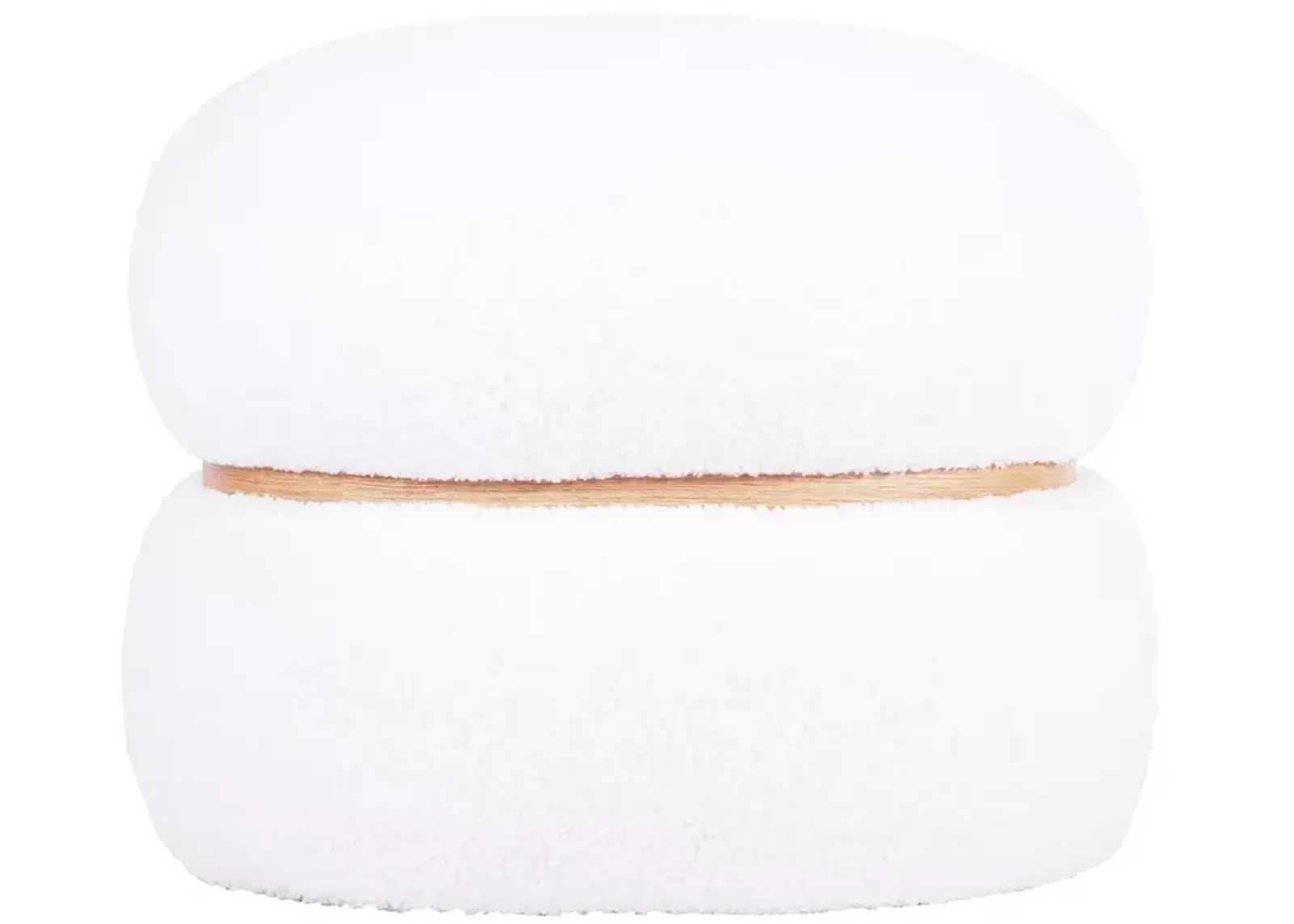 TOV Furniture Helga Faux Shearling Oval Ottoman